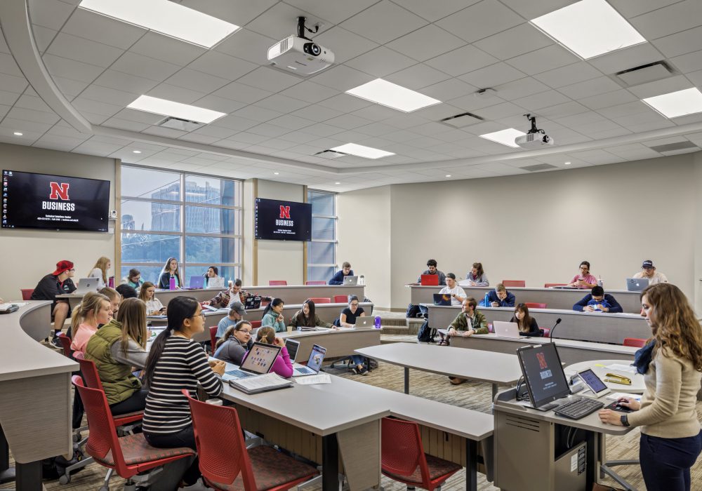 Project: Howard L. Hawks Hall: College of Business Administration
Architect: RAMSA; Robert A.m. Stern Architects
Location: Lincoln, NE.