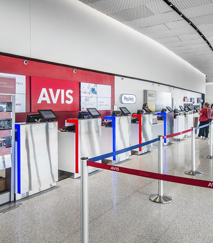Rental car kiosk at the Eppley Airfield Parking Garage