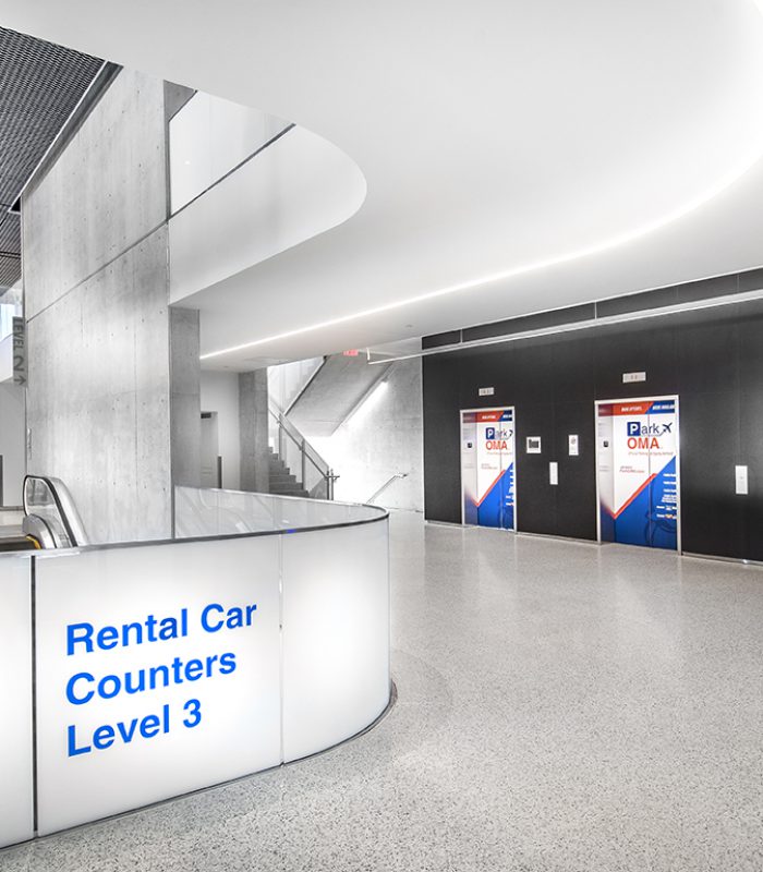 Escalators at the Eppley Airfield Parking Garage
