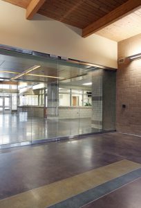 Electronically-secured doors at Saddlebrook Join-Use Facility
