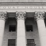 Exterior view of a courthouse facade.