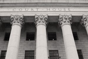 Exterior view of a courthouse facade.