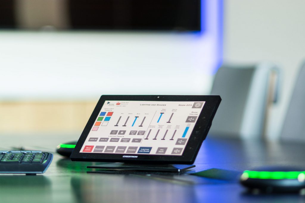 Control Panel in a Conference Room used during acoustical consultation.