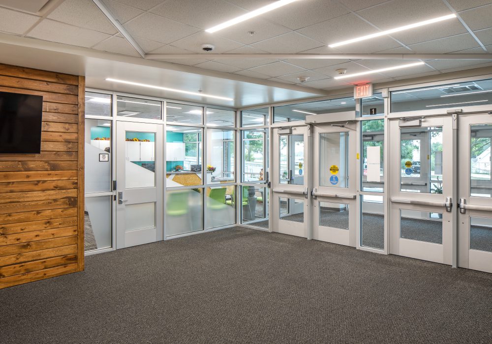 Omaha Public Schools' Pine Elementary entrance