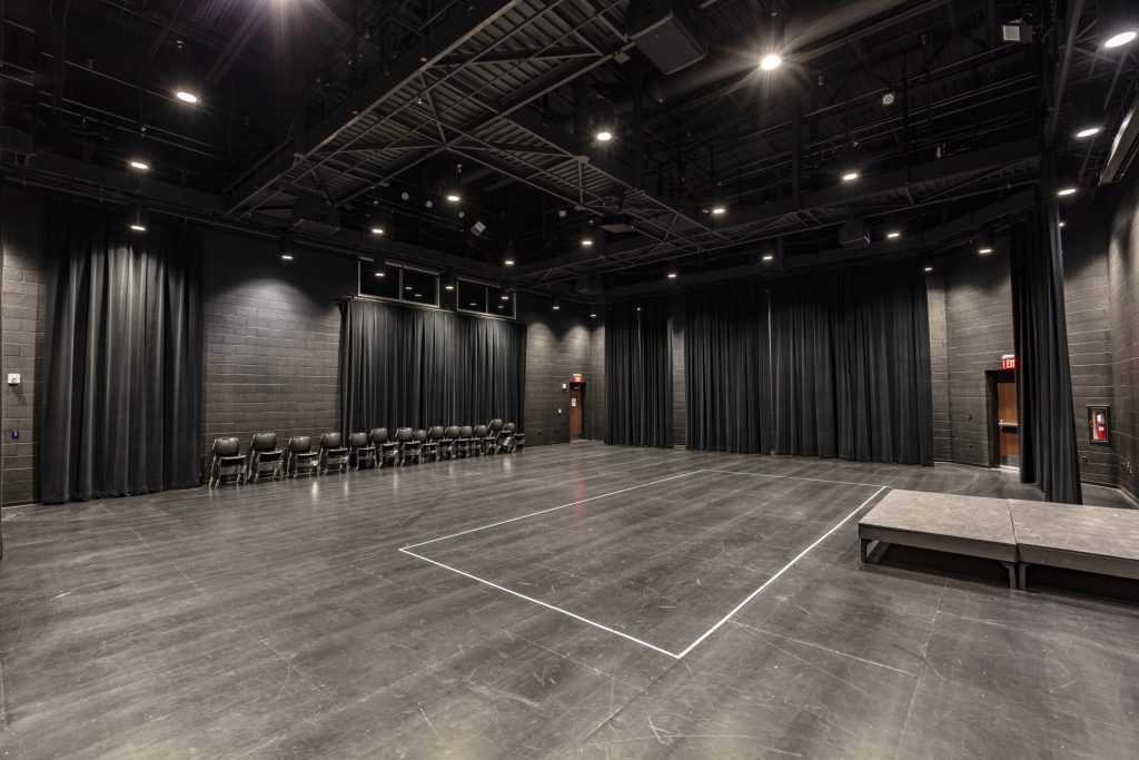 View inside the Mustang Performing Arts Center Black Box Theater