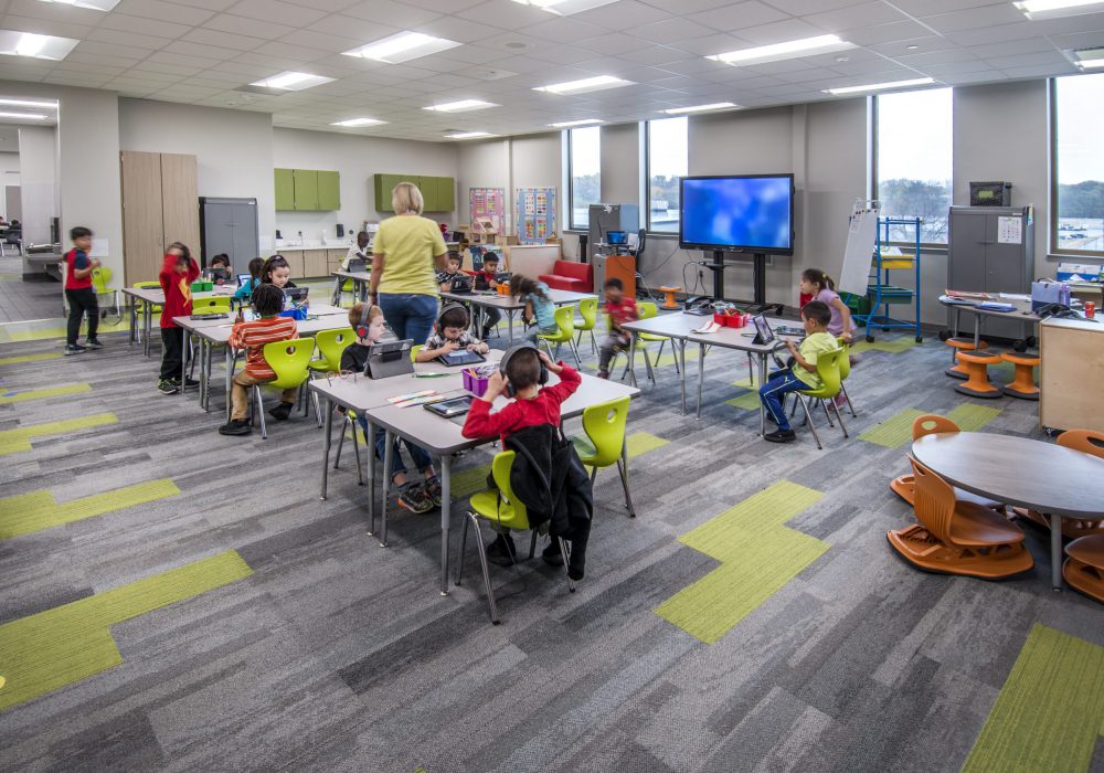 Interior image a classroom of Omaha Public Schools' Forest Station Elementary